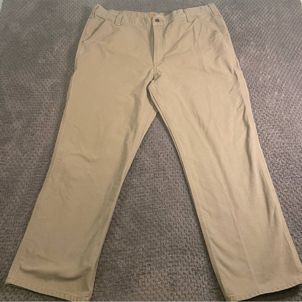 Carhartt Men's Relaxed Fit Canvas Work Pants 40x30 Khaki Workwear Rugged‎